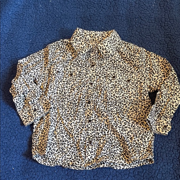 Wrangler Kids Leopard Print Button Down Shirt - Picture 1 of 3